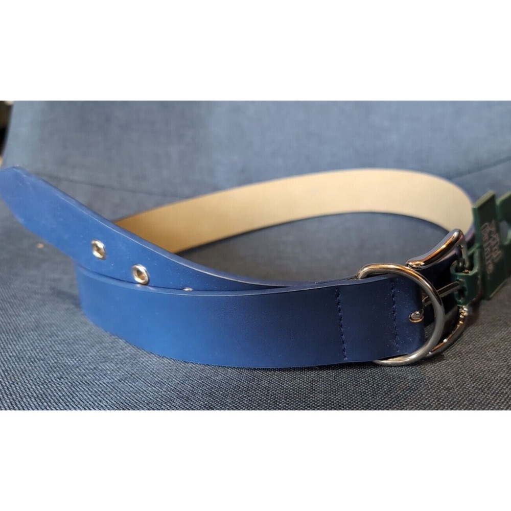 Wild Fable Faux Leather Grommet Belt Womens Size XL Blue Adjustable